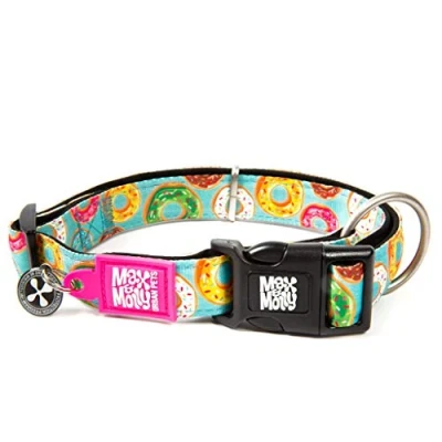 Image de Max &amp; ‿Molly Donuts Smart Id Collier pour Chien en néoprène sans Odeur Inscription Tag Programme de Protection Animaux Compagnie Taille M