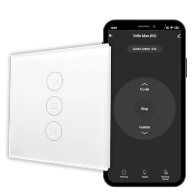 Image de Konyks Vollo Max 3 Interrupteur connecté pour volets roulants Installation facile, contrôle vocal avec Alexa, Google Home et Siri à distance, programmation horaire,