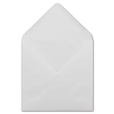 Image de Paper24 Lot de 50 enveloppes carrées à fermeture gommée avec rabat pointu Blanc 15,5 x cm