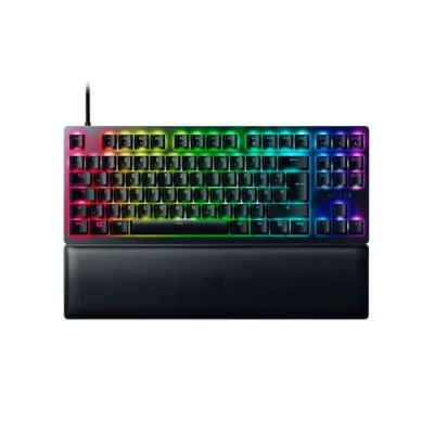 Image de Razer Huntsman V2 Tenkeyless (Purple Switch) Clavier DE Jeu Optique sans pavé numérique (commutateurs optiques à cliquer, Capuchons Doubles PBT, Repose Poignet) QWERTZ Disposition Noir