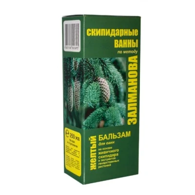 Image de Bains de térébenthine par Zalmanov,de prophylaxie et rajeunissement, baume jaune, 250 ml.