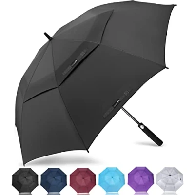 Image de ZOMAKE Grand Parapluie De Golf M Parapluies Grande Taille 1 2 Personnes Anti Tempete Extra Large Automatique Umbrella Double Canopée Homme Femme(Noir)