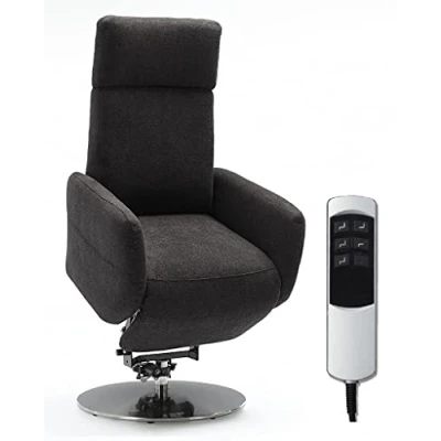 Image de Cavadore Fauteuil TV Cobra avec 2 Moteurs électriques et Aide au Levage/Fauteuil réglable électriquement télécommande/Fonction Relaxation/Fonction allongée/jusqu&#039;à 130 kg/L : 71 x 112