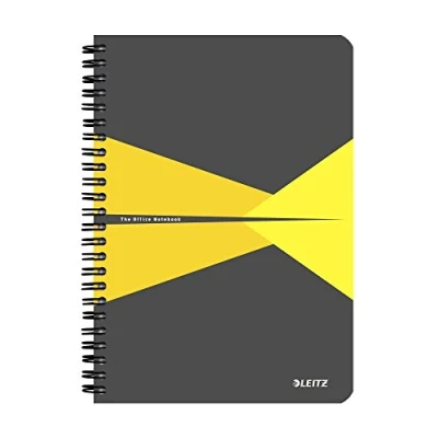 Image de Leitz, Cahier spirales couverture PP A5 ligné, 180 pages 90g/m², Leitz Office, Jaune, 44990015