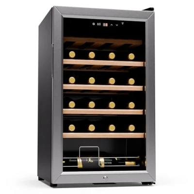 Image de KLARSTEIN Cave a Vin, Caves à Vin de Conservation 63L, Porte en Verre, Vins Zone Unique, Bar Int/Ext, Frigo Armoire Vieillissement, 24 Bouteilles