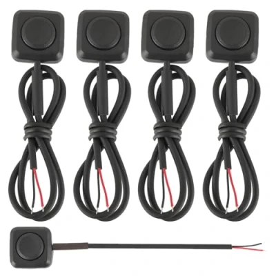 Image de EPLZON Lot de 5 Interrupteurs à bouton poussoir Momentanés,12 V/24 V Mini interrupteur pour montage en surface Contrôle Industriel, Expériences Electroniques
