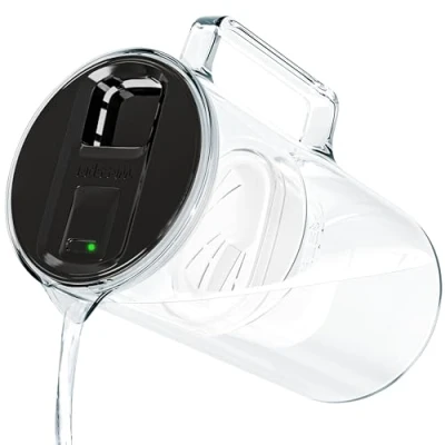 Image de Wessper Carafe filtrante avec affichage LED 3,3 l Verseuse en verre filtre à charbon actif d&#039;eau cartouches filtrantes pour eau potable Sans BPA Noir