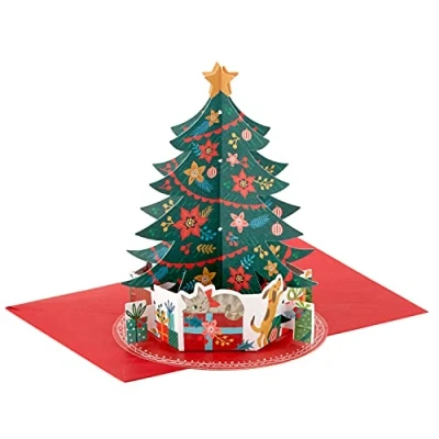 Image de Hallmark Paper Wonder Lot de 8 cartes Noël pop up avec sapin