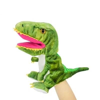 Image de lilizzhoumax Jouets en Peluche Dinosaure Marionnette à Main Simulation Jouet Poupée Réaliste, Jeu de rôle Mignon, éducatifs interactifs pour Enfants, Animaux