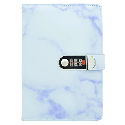 Image de NectaRoy Carnet de notes avec Serrure à combinaison Journal Intime Cadenas Cahier Bloc Secret en PU Cuir Pour Bureau Porte stylo Format, Taille 218x150mm