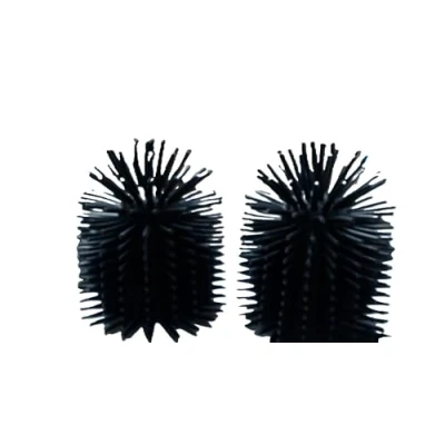 Image de SAVEGA Brosse WC antibactérienne en silicone et acier inoxydable avec porte élégant design protection anti éclaboussures (noire)