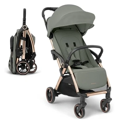 Image de KikkaBoo EDEN Poussette jusqu&#039;à 22 kg Pliage Automatique Position Inclinable Ultra Légère Compacte Vert Armée