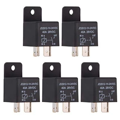 Image de Ehdis Relais Voiture 4 Pin 40 Ampères Spst 24v, Modèle No .: JD2912 1H 24VDC 40A 28VDC, Auto Commutateurs et démarreurs, 5 Pack