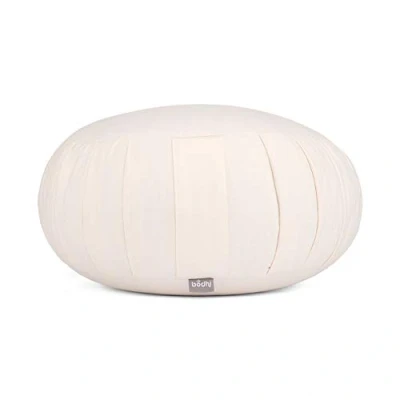 Image de Bodhi Coussin de méditation Zafu ECO Rond avec Plis Housse en Coton 100% Biologique Garni d&#039;épeautre Hauteur d&#039;assise 20 cm écru