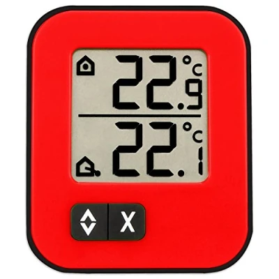 Image de TFA Dostmann Thermomètre numérique intérieur/extérieur Moxx, 30.1043.05, température valeurs maximales et minimales, Convient également pour Les congélateurs/Aquariums, Rouge