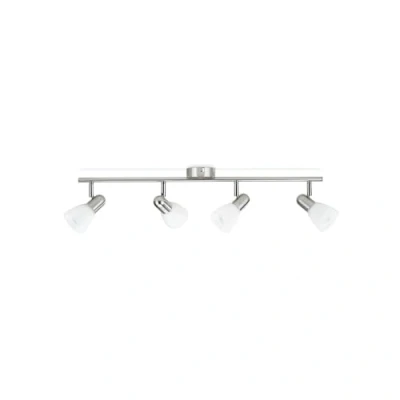Image de Philips Burlap Lampe avec spots orientables, sans ampoule, finition nickel 4 x 40 W chrome