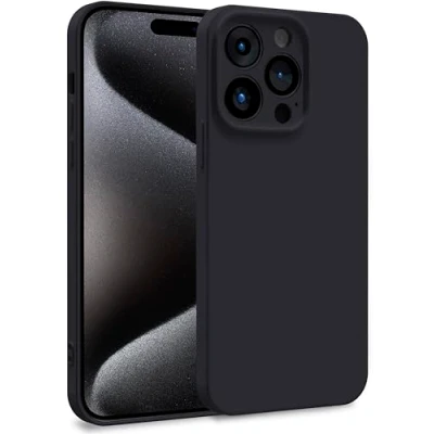 Image de MyGadget Coque Compatible avec Apple iPhone 15 Pro Case TPU Souple &amp; Soft Doublure Microfibre Cover Protection Extra Fine Légère Noir