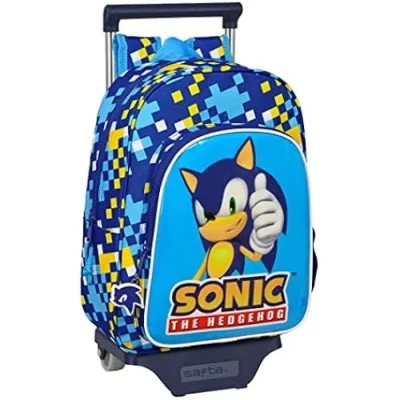 Image de Safta SONIC Sac à dos pour enfant avec chariot 705, idéal les enfants de différents âges, confortable et polyvalent, qualité résistance, 26 x 11 34 cm, bleu, Estándar, Décontracté