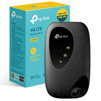 Image de TP Link M7000 Routeur 4G SIM WiFi N300Mbps, Pocket Portable, Modem 4G, Box Débit 150Mbps, Hotspot Batterie Rechargeable de 2150mAh, Déverrouillé Compatible Toute
