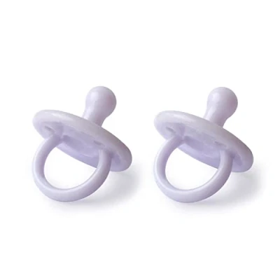 Image de Filibabba® Lot de 2 Tétines en silicone pour bébé 100% dans belles couleurs rondes Design danois pièces avec boîte à tétine (violet resh)