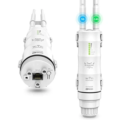 Image de FLASHOWL Répéteur WiFi extérieur Amplificateur de portée Wi FI Signal AC600 Double Bande AP Réseau 2.4G 5ghz Antennes à Gain élevé 600Mbps Pont boosters