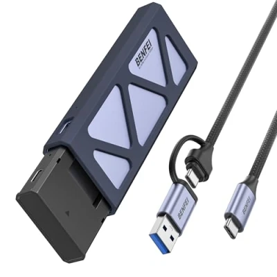 Image de BENFEI Boîtier SSD M.2 NVME 10Gbps, Adaptateur USB C 3.2 Gen2 sans Outil,Compatible avec Les clés M et B&amp;M de Taille 2230/2242/2260/2280
