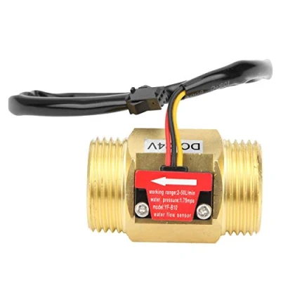Image de commutateur de d¨bitm¨¨tre ¨¤ Hall capteur d¨bit d&#039;eau YF B10, avec filetage male G1In, compteur turbine DC24V 2 50L/MIN
