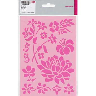 Image de Efco Pochoir/gabarit Motifs Fleurs avec 10 Designs, Plastique, Transparent, A5