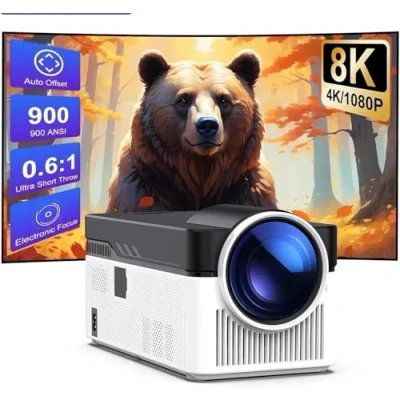 Image de Projecteur 4K Unicview HY 450, objectif ultra court UST, vidéoprojecteur home cinéma avec Android 11, 900 ANSI lumens, auto Keystone, mise au point motorisée, Keystone 4D, zoom numérique, WIFI6,