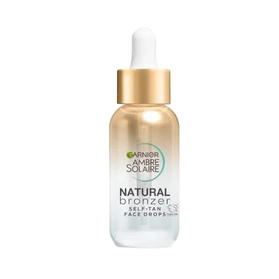 Image de Garnier Ambre Solaire Bronzeur naturel, gouttes autobronzantes pour le visage, acide hyaluronique et eau de coco, éclat sur mesure, faux bronzage progressif approuvé par Cruelty Free Inter