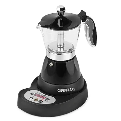Image de G3 Ferrari Éveil exprimé G10045 Moka Électrique Programmable, 400 W, 3 Tasses, Aluminium, Noir
