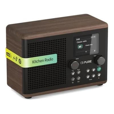 Image de Pure Classic H4 Radio de Cuisine numérique (Dab+/FM, Bluetooth, USB, AUX, minuterie Cuisine, Alarme), Noir Café/Noyer