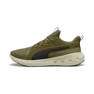 Image de Puma Softride Carson Unisex Chaussures de running neutres, Taille: 42.5, Olive/black/desert dust Tissu / matière synthétique