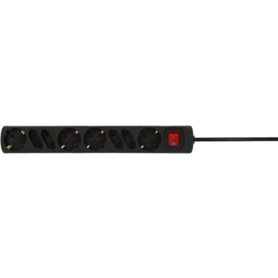 Image de Unitec 445171 Barre multiprise avec Interrupteur, 4 et Prises, câble 1,4 m h05 vV f3G1.5 mm² Noir
