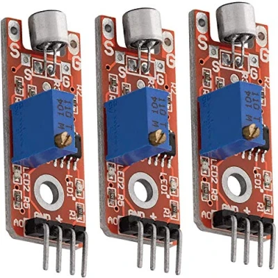 Image de AZDelivery 3 x KY 038 Module d&#039;acquisition Acoustique Microphone Voix Capteur de Son Petit Compatible avec Arduino et Raspberry Pi y Compris Un eBook