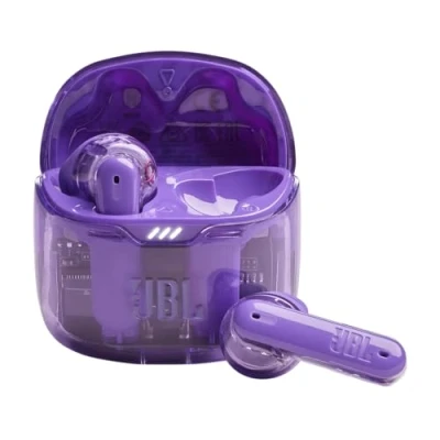 Image de JBL Tune Flex Ghost Edition, Écouteurs sans fil Bluetooth, Son Pure Bass JBL, Réduction de Bruit Active et Smart Ambient, jusqu&#039;à 32h d&#039;autonomie, 4 micros résistance IPX4, Purple