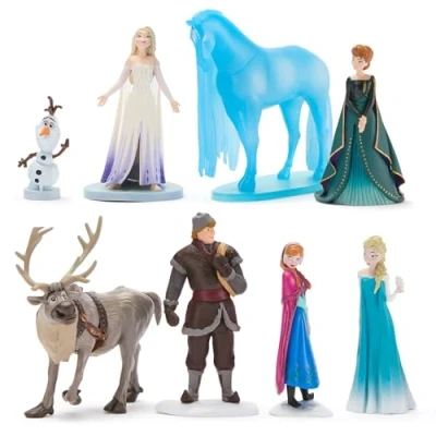 Image de Disney Store Official Ensemble de Figurines La Reine des Neiges, 8 Jouets Comprenant Elsa, Anna, Olaf, Sven, Kristoff et Nokk, à partir 3 Ans