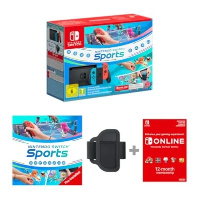 Image de Nintendo Switch (Neon Red/Neon Blue) Sports Pre Installed Online 12 Month Subscription Redemption Code
