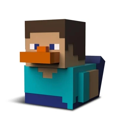 Image de TUBBZ First Edition Steve Figurine de Canard en Caoutchouc Vinyle Produit Officiel Minecraft TV, Films et Jeux vidéo