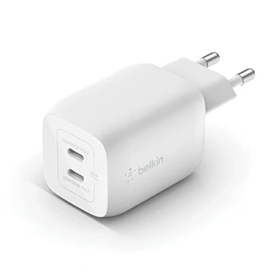 Image de Boost↑Charge GaN Pro Adapter 2 poorts USB C 65W de Belkin Blanc Plastique