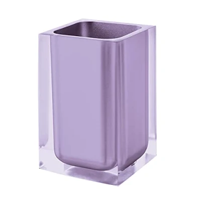 Image de Gedy Auckland Salle de Bain Lilas, Mesures et Poids : 11 x 7,2 cm 0,29 kg, Porte Brosse à Dents en résine Transparente Haute qualité, Design R&amp;D, Fait la Main, 2 Ans Garantie, Unique