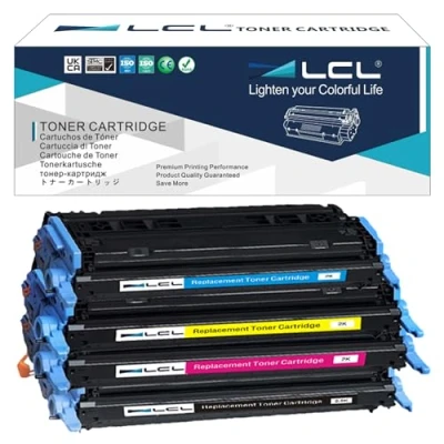 Image de LCL Cartouche de Toner Remanufacturée 124A Q6000A Q6001A Q6002A Q6003A High Yield (KCMY) Remplacement pour HP Laserjet 1600 2600 2605 1015 1017Color Series 2600n/2605d/2605dn/2605dn XI