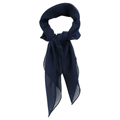 Image de TigerTie Foulard en mousseline fine pour femme Couleur unie Dimensions : 58 x cm, bleu foncé, Taille Unique