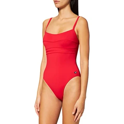 Image de Haute pression A1001 Maillot de bain une pièce Uni Femme Rouge,FR: 38 (Taille faricant: 38)