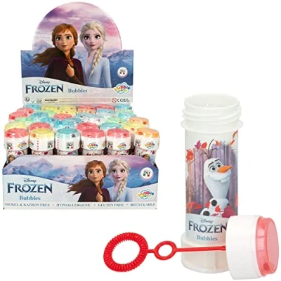 Image de DULCOP Pack de 36 Bulles Reine des Neiges Savon 60 ML 047574PA Bleu Plastique Licence Officiel Jouet Enfant Jeu Plein air À Partir 3 Ans
