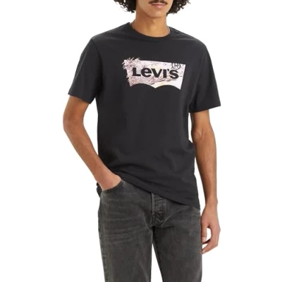 Image de Levi&#039;s Graphic Crewneck TEE Tshirt imprimé, Homme, Taille: Small, Caviar