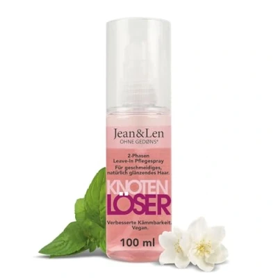 Image de Jean &amp; Len Knotenlöser Spray Bi Phase sans Rinçage, pour tous Types de Cheveux, Rend les Cheveux Faciles à Démêler et Peigner, Parabènes ni Silicones, Vegan, 100 ml