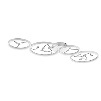 Image de Trio Lighting Plafonnier LED Groovy à 4 lampes blanc 4.000K