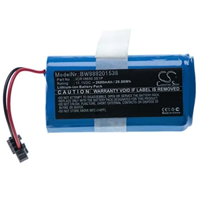 Image de vhbw Batterie remplace Ecovacs ICR18650 3S1P (fiche Noire) Compatible avec Home Cleaner Robot ménager (2600mAh, 11,1V, Li ION)