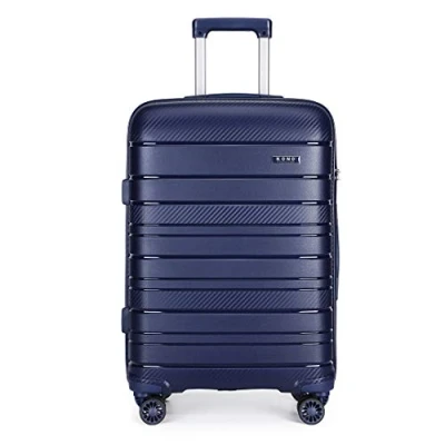 Image de Kono Valise Trolley Cabine 55cm Bagage à Main Rigide en Polypropylène Ultra Léger 4 roulettes avec Serrure TSA Intégré 40L Poignée télescopique (Marine)